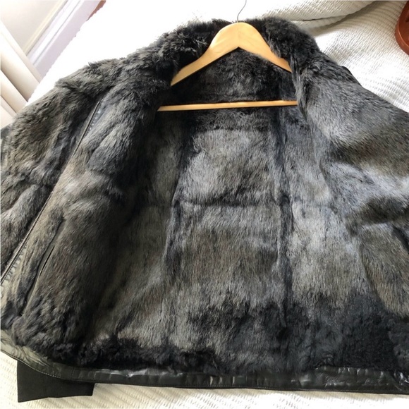 Helmut Lang Black Void Reversible Fur and Felt Jacket - Picture 9 of 10